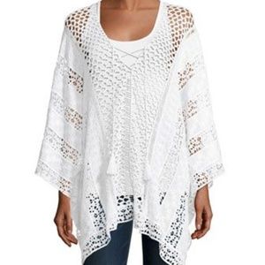 XCVI Lace Embroidered Voile Ponche